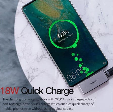 Baseus L57 USB Type C to 3.5mm Headphone Jack AUX Adapter Type-C Fast Charging Splitter