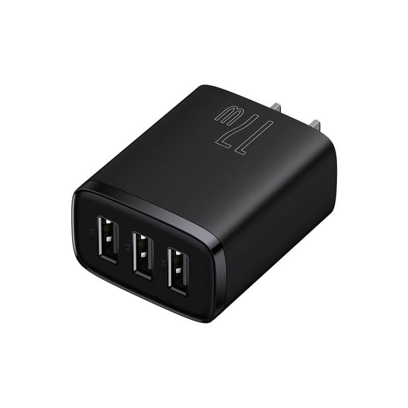Baseus Charger 17W 3 Usb Output Black US Plug CCXJ020001