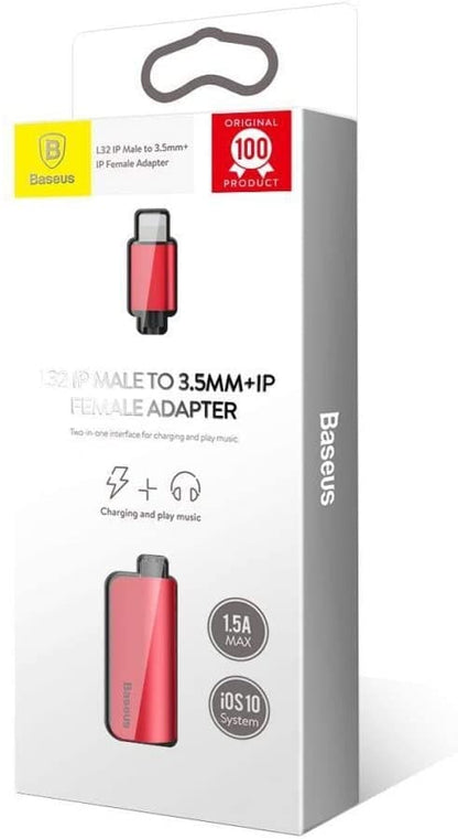 Baseus L32 iPhone to 3.5mm Headphone Jack Adapter Music+Charge at same time