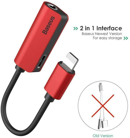 Baseus L32 iPhone to 3.5mm Headphone Jack Adapter Music+Charge at same time