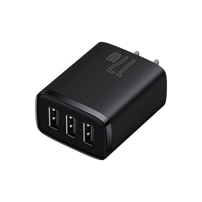 Baseus Charger 17W 3 Usb Output Black US Plug CCXJ020001